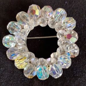 Vintage Aurora  Borealis glass brooch